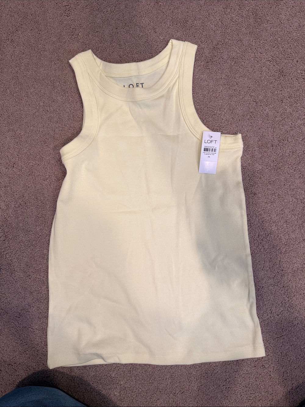 LOFT yellow Ribbed Tank Top